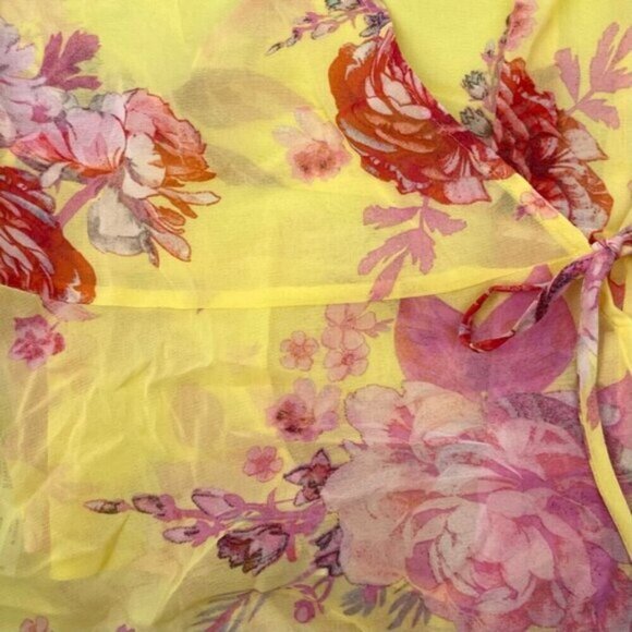 Mango Womens Romance Flowy Wrap Blouse Floral Print Size 4 - Picture 9 of 10